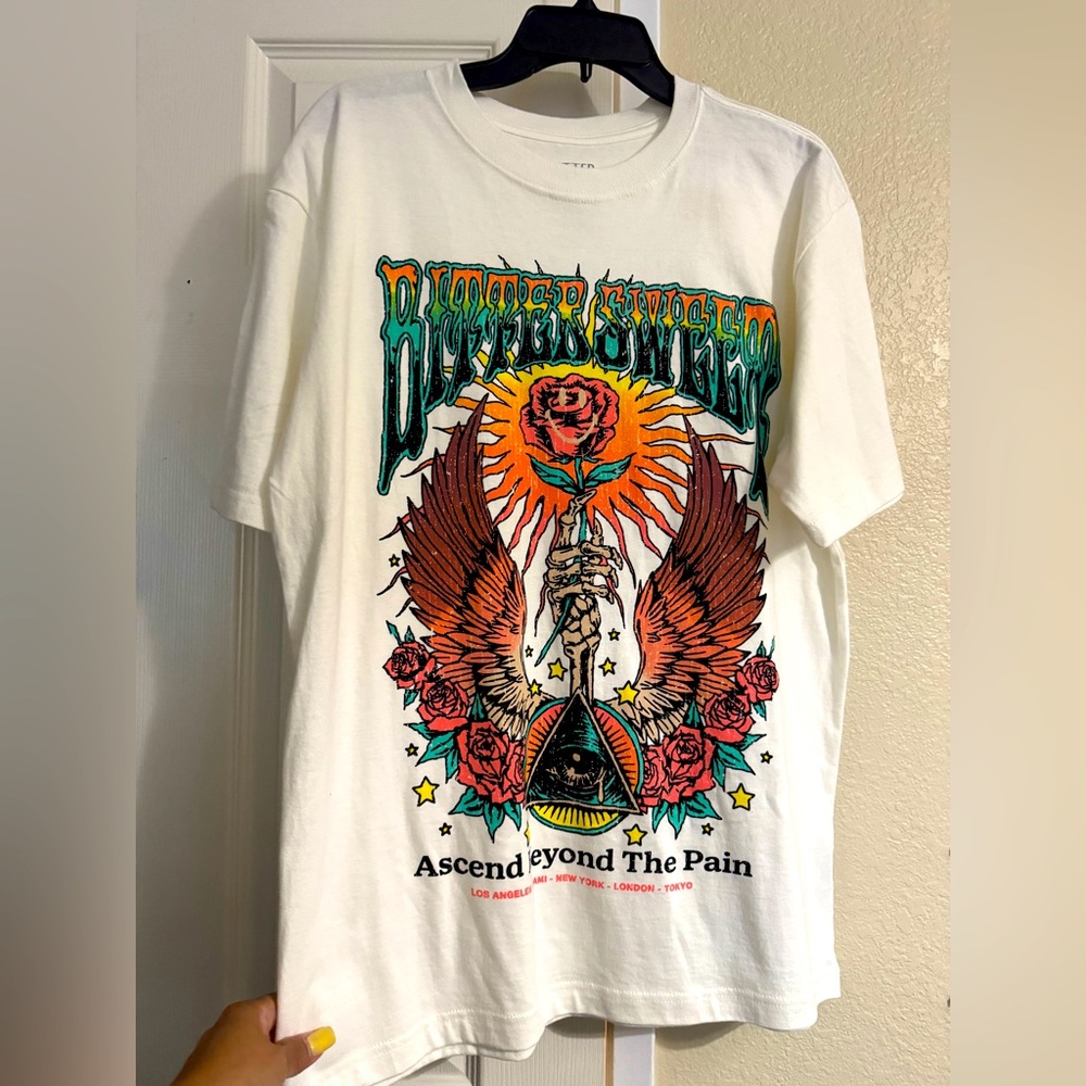 Bitter Sweet White Graphic Tee size Medium BNWT